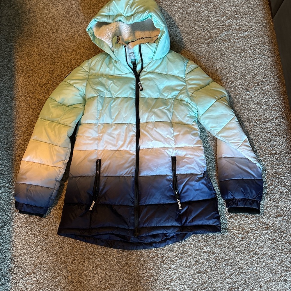 Girls 14/16 ombré puffer winter coat
